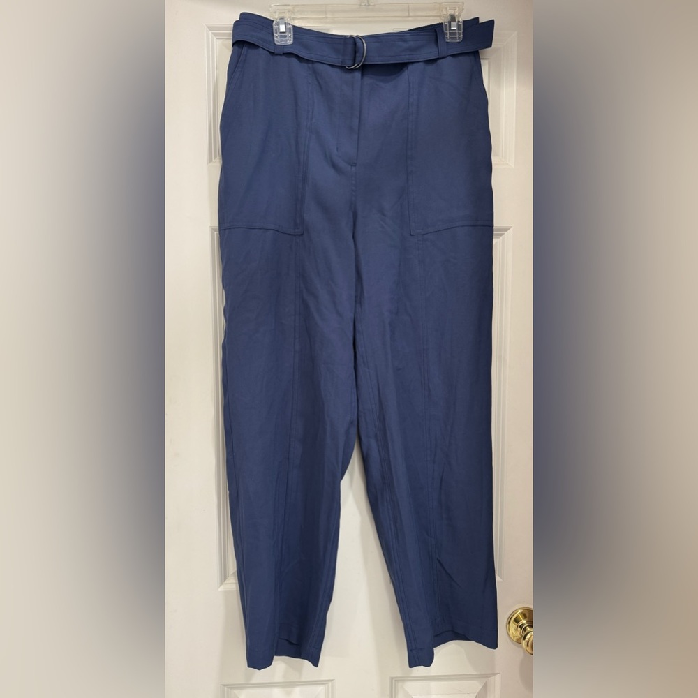 Nine West Women's Navy Blue Cargo Jumpsuit Pants; preppy beachy business - Picture 9 of 9